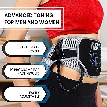 Ab Toning Belt and Ab Stimulator for Slender Toned Stomach Muscles, Remote for Quick and Easy Adjustments