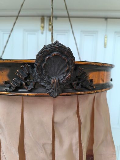 Antique Victorian/Edwardian Silk Fringe Ceiling Light Shade