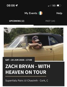 Zach Bryan tickets Cork Sat 20th