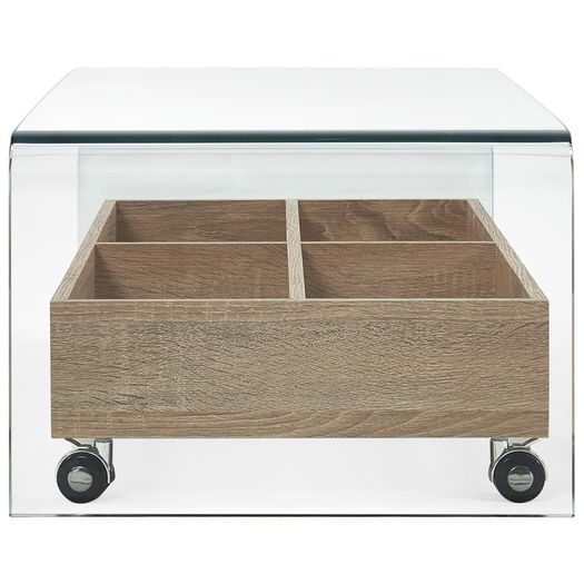 Coffee Table Clear 98x45x31 cm Tempered Glass