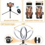 10" Ring Light with Stand and Phone Holder, RGB Dimmable Ring Light with 4 Light Modes and Bluetooth Remote for Tiktok/YouTube/Instagram/Photography/Makeup/Online Meeting Image 3