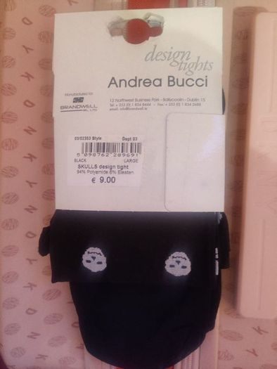 Andrea Bucci skulls black design tights size Large