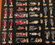 SICRI Italian Historical Chess Set - American Revolutionary War - Complete Wooden Storage Box