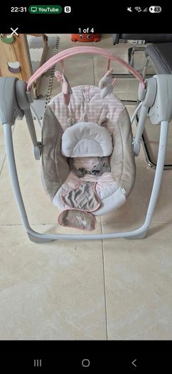 Portable Baby Swing & Rocker - 6 Swing Speeds, 3 Timer Settings