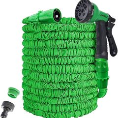 NEW SALE |  Garden Hose Pipe,Garden Hosepipes,Magic Lightweight Watering Hose Pipe with 8-Pattern Water Spray (25ft, Green)