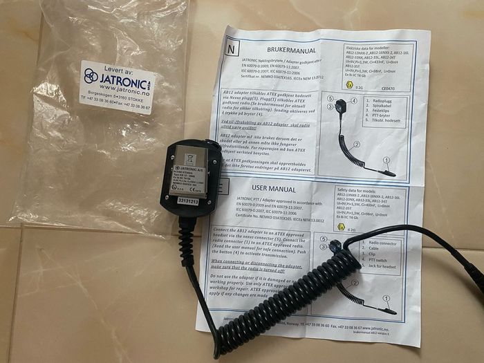 Jatronic Type AB 12-33NX ATEX Handset