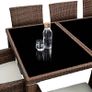 _Aluminium Poly Rattan Dining Set, 8 Chairs + 1 Dining Table with Glass Tops, Includes 2 Cover Sets and Protective Cover Image 4
