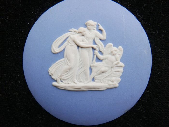 Pair of Framed Wedgwood Blue and White Jasperware Plaques