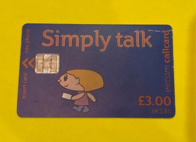 Card 1288 Simply Talk 3pounds Schlumberger Literature Front Overprint