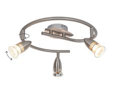 Ceiling light Aspis Spiral Satin nickel effect lustre 3 Light Spotlight