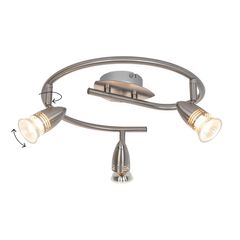 Ceiling light Aspis Spiral Satin nickel effect lustre 3 Light Spotlight