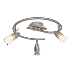 Ceiling light Aspis Spiral Satin nickel effect lustre 3 Light Spotlight