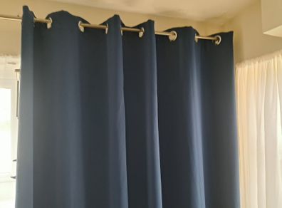 ringtop 90x90 navy blackout curtians
