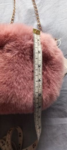 Faux fur pink shoulder clutch bag BNWT