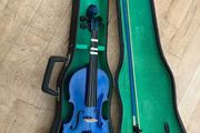 Blue 1/2 size violin