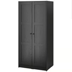 New Ikea Black 2 Door Wardrobe