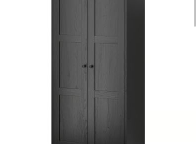 New Ikea Black 2 Door Wardrobe