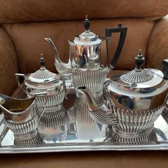 Antique silver plated 4 piece tea and coffee set