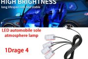 4pcs RGB LED Atmosphere Lamp Set for Car - High Brightness, Long Lifespan, USB-Powered