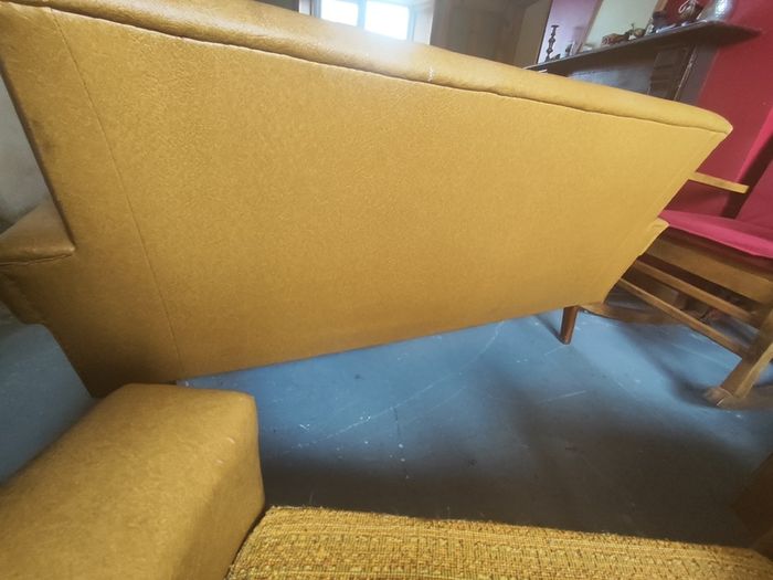 Iconic vintage mid-century 3-piece mustard living room suite