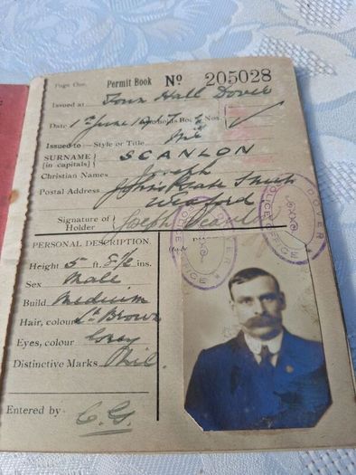Defence Of The Realm Permit Book(WW1)