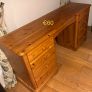 Solid pine dressing table or office/school desk + mirror. Image 3