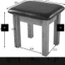 Brand New Dark Oak Leather Dresser Table Stool Image 5