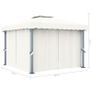 Gazebo with Curtain and String Lights 3x3 m Cream White Image 9