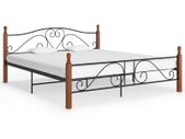 Bed Frame Black Metal 200x200 cm