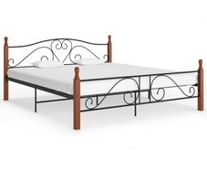 Bed Frame Black Metal 200x200 cm