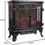 WL46020 Rochester Portable Electric Double Door Fireplace Heater with Realistic LED Flame Effect, Remote Control, 2000W, Black Image 5