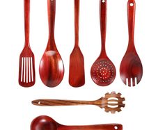 Brand New Cooking Utensils Set, 7 Pieces, Teak Wooden Spoon and Spatula for Cooking,