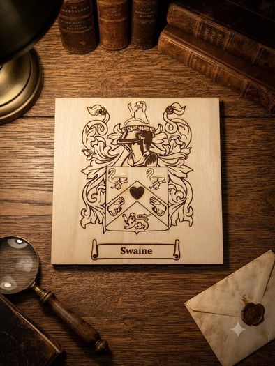 Family Crest Coat of Arms Wooden Coasters