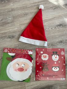 Christmas masks Santa Snowman Penguin Reindeer and Santa's hat Christmas accessories
