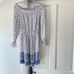 Hollister Off-The-Shoulder Boho Mini Dress Paisley Floral