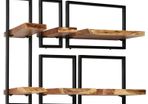 Wall Shelf Set 5 Pieces Solid Acacia Wood and Steel