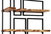 Wall Shelf Set 5 Pieces Solid Acacia Wood and Steel