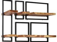 main image for ad Wall Shelf Set 5 Pieces Solid Acacia Wood and Steel