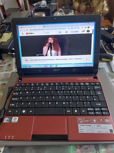 ACER Aspire One, Model D257, Intel Atom N455, 1.66GHz, 1 GB Ram, 250 GB HDD, Windows 7, 32 bit, firefox, Opera, Chrome