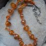 Preloved Orange necklace, Glass beads, Autumnal jewellery Image 4