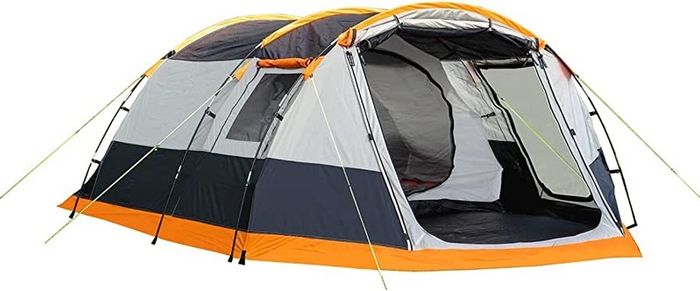 Outdoor Leisure Products Knightwick 3.7m x 2.2m 3 Berth Tunnel Tent Orange & Black