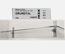 Grundtal IKEA glass bathroom shelf