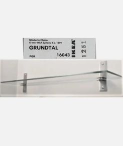 Grundtal IKEA glass bathroom shelf