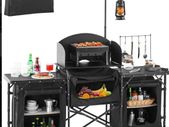 Camping Kitchen Table, Folding Outdoor Cooking Table with Storage Carrying Bag,
