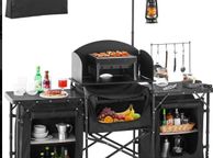main image for ad Camping Kitchen Table, Folding Outdoor Cooking Table with Storage Carrying Bag,