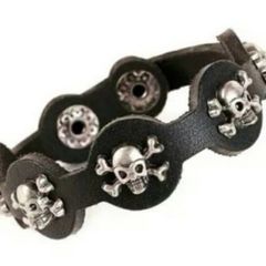 Leather Skull Bracelet