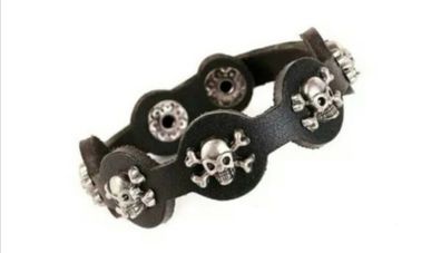 Leather Skull Bracelet