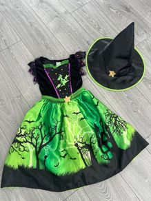 Witch Costume and Hat Age 7-8