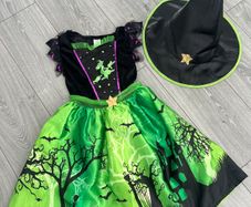 Witch Costume and Hat Age 7-8