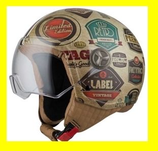 NZI Zeta Retro Label Motorbike Helmet - Size S (55-56cm)